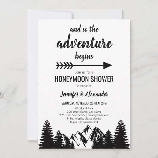 Honeymoon Shower-uitnodiging Kaart (Voorkant)