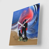 Honeymoon-Valentijn Vierkante Klok (Hoek)