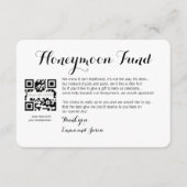 Honeymoon verzoek inser card bruiloft informatiekaartje (Voorkant)