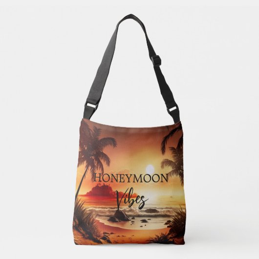Honeymoon vibes tropisch zonnestrand crossbody tas (Voorkant)