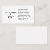 Honeymoon Wish and Fund, modern script Informatiekaartje (Voorkant / Achterkant)