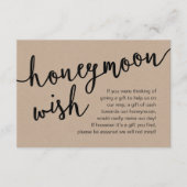 Honeymoon Wish Cash Fonds, een opmerking over cade Informatiekaartje (Voorkant)