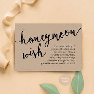Honeymoon Wish Cash Fonds, een opmerking over cade Informatiekaartje