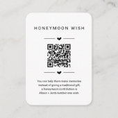 Honeymoon Wish/Fund Kaart w QR Code Insert (Voorkant)