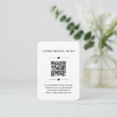 Honeymoon Wish/Fund Kaart w QR Code Insert (Staand voorkant)