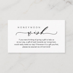 Honeymoon Wish, modern romantisch design Informatiekaartje