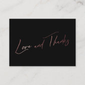 Honeymoon Wish Modern Roos Gold Handwriting Informatiekaartje (Achterkant)