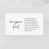 Honeymoon Wish of Fund, Modern Script Enclosure Ca Informatiekaartje (Voorkant)