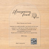 Honeymoon Wish QR Code Reisfonds Aanvraag Gift Acryl Uitnodigingen (Voorkant)