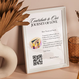 Honeymoon Wish Registry QR Code Huwelijkscadeau Poster