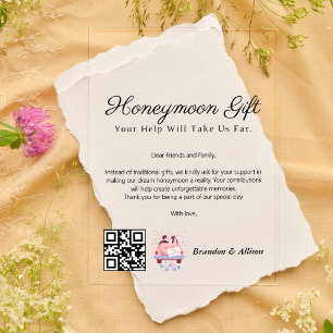 Honeymoon Wish Travel Fund Vraag cadeau QR-code aa Acryl Uitnodigingen