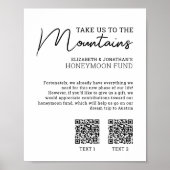 Honeymoonfonds moderne cash QR-code Poster (Voorkant)