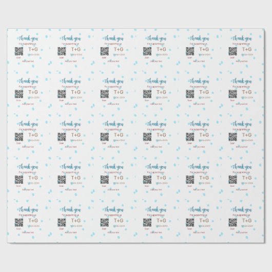 Honeymoonfonds QR-code koppel naam bruiloft Cadeaupapier (Vlak)