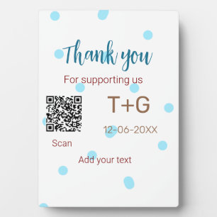 Honeymoonfonds QR-code koppel naam bruiloft Fotoplaat