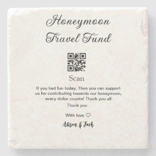 Honeymoonfonds scan QR-code naam toevoegen  Stenen Onderzetter
