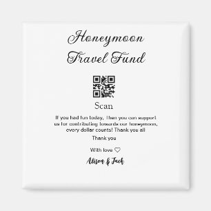 Honeymoonfonds scan QR-code voeg naam toe Magneet