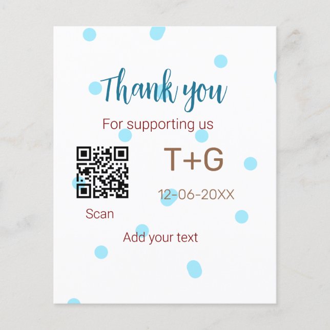 Honeymoonfonds Voeg Q R-code toe koppel naam bruil (Voorkant)