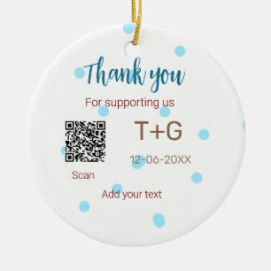 Honeymoonfonds Voeg QR-code koppel naam bruiloft Keramisch Ornament