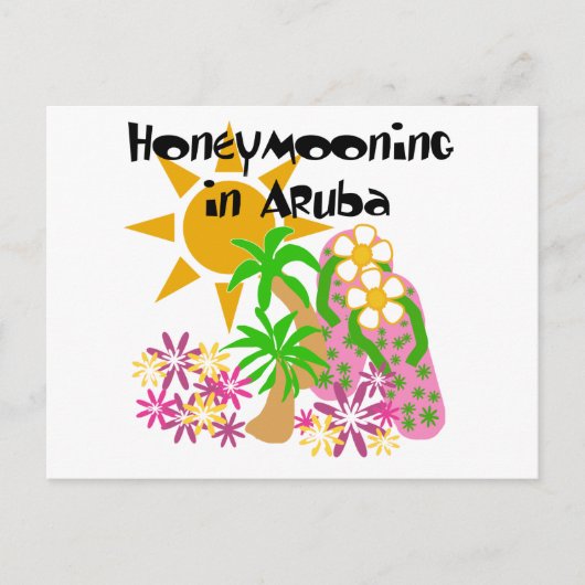 Honeymooning in Aruba Briefkaart (Voorkant)