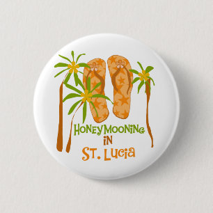 Honeymooning in Saint Lucia Ronde Button 5,7 Cm