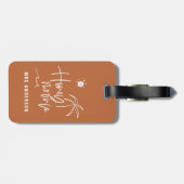 Honeymooning palm bruiloft cadeau strand modern l bagagelabel (Achterkant horizontaal)