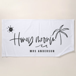 Honeymooning palm tree wedding gift strandlaken