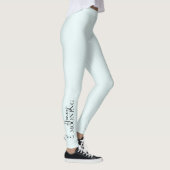 Honeymooning Script Blue met Monogrammen en hart Leggings (Rechts)