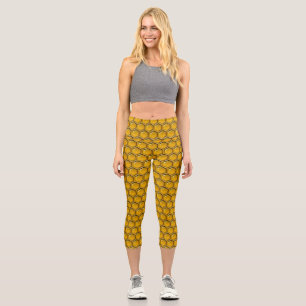 Honeypeb Bee Motif Capri Leggings