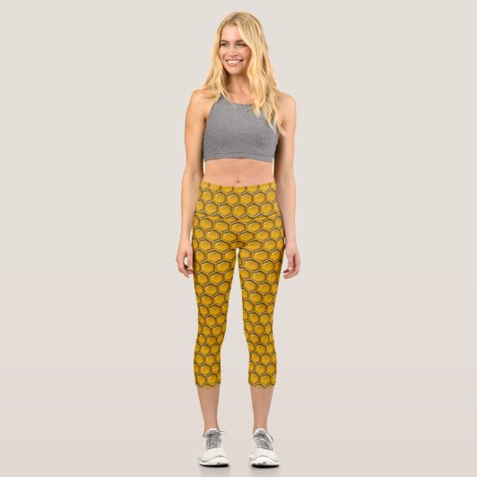 Honeypeb Bee Motif Capri Leggings (Recto)