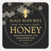 Honeypeb & Bee Raw Honey Étiquette Noir (Devant)