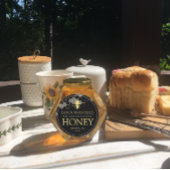 Honeypeb & Bee Raw Honey Étiquette Noir