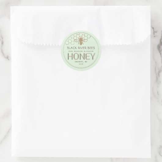 Honeypeb & Bee Raw Honey Étiquette Pale Green (Sac)
