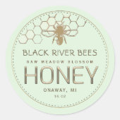 Honeypeb & Bee Raw Honey Étiquette Pale Green (Devant)