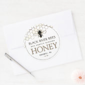 Honeypeb & Bee Raw Miel Étiquette Blanc (Enveloppe)