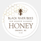 Honeypeb & Bee Raw Miel Étiquette Blanc (Devant)