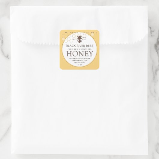 Honeypeb & Bee Raw Miel Étiquette Jaune (Sac)