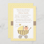 Honeypeb Cute Bumble Bee Baby Shoe Invitations (Devant / Derrière)