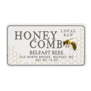 Honeypeb Expédition Étiquette avec abeille réalist