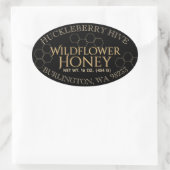 Honeypeb Honey Black Gold Oval Honey Étiquette (Sac)