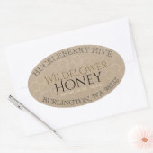 Honeypeb Honey Kraft Gold Oval Honey Étiquette (Enveloppe)