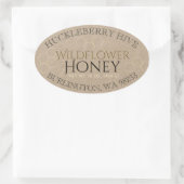 Honeypeb Honey Kraft Gold Oval Honey Étiquette (Sac)