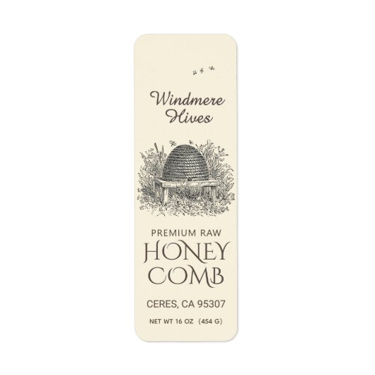 Honeypeb Skep Return Taille de l'adresse Étiquette (Devant)