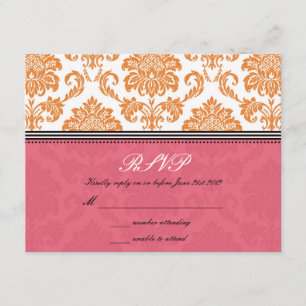 Honeysuckie et Tangerine Mariage damassé RSVP