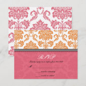 Honeysuckie et Tangerine Mariage damassé RSVP (Devant / Derrière)