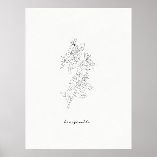Honeysuckle Birth Flower Print (Voorkant)