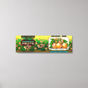 Honeysuckle Cherry Label Canvas Afdruk