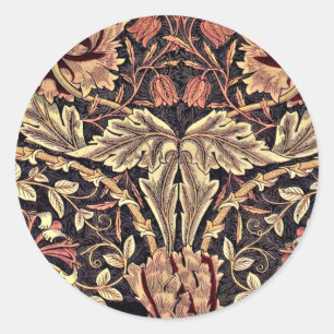 Honeysuckle, een  ontwerp van William Morris, Ronde Sticker