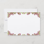 Honeysuckle en Chartreuse  Paisley Wedding RSVP Kaartje (Achterkant)