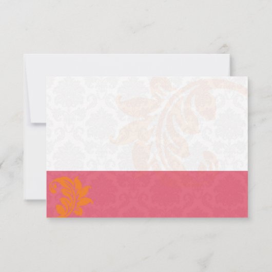 Honeysuckle en koraal bruiloft dank u kaart (Achterkant)