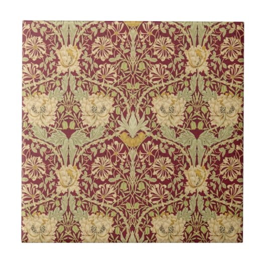 Honeysuckle en Tulip 1876 van William Morris Tegeltje (Voorkant)